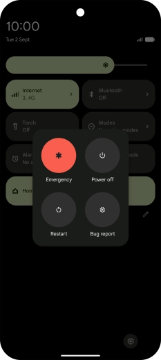 Press Power off. Press Power off.