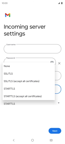 Press SSL/TLS. Press SSL/TLS.