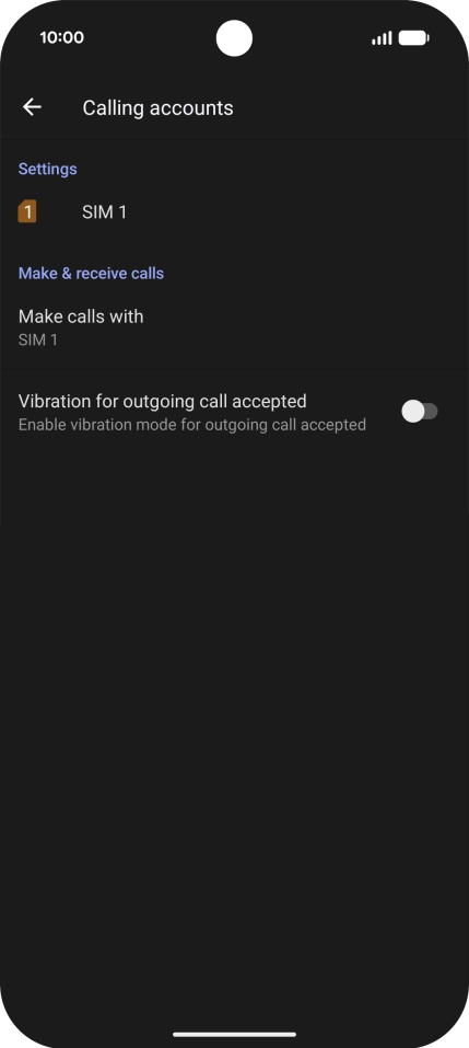 Press the name of the SIM. Press the name of the SIM.