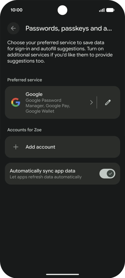 Press Add account. Press Add account.