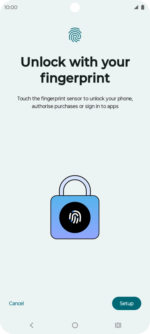 Press Setup. Press Setup.