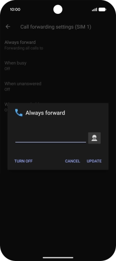 Press TURN OFF. Press TURN OFF.