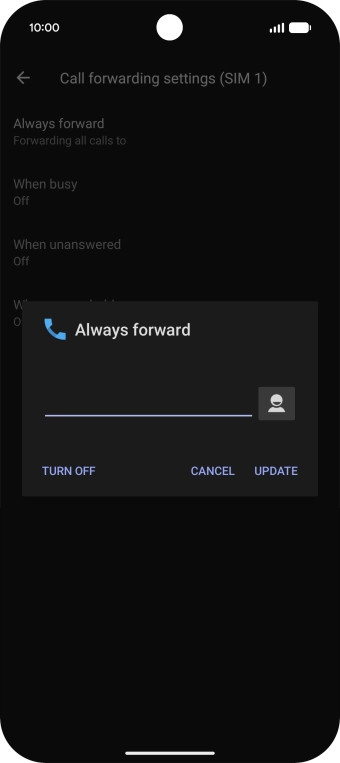Press TURN OFF. Press TURN OFF.