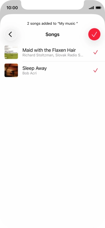 Press the confirm icon. Press the confirm icon.