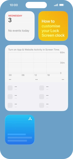 Press and hold the required widget until a pop-up menu is displayed. Press and hold the required widget until a pop-up menu is displayed.