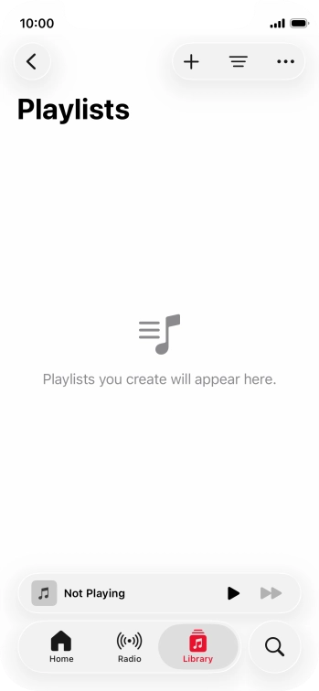 Press the new playlist icon. Press the new playlist icon.