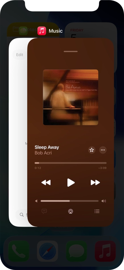 Slide upwards on the required application to end it. Slide upwards on the required application to end it.