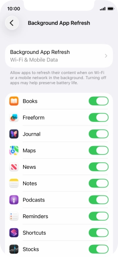 Press Background App Refresh. Press Background App Refresh.