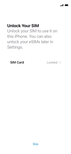 Press SIM Card. Press SIM Card.