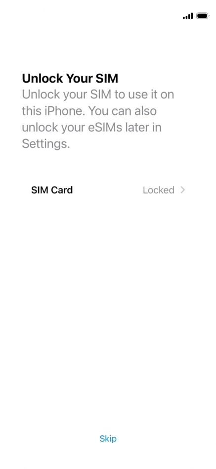 Press SIM Card. Press SIM Card.
