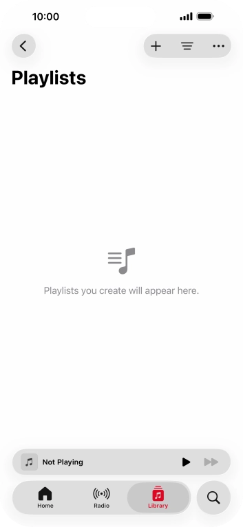 Press the new playlist icon. Press the new playlist icon.