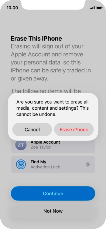 Press Erase iPhone. Press Erase iPhone.