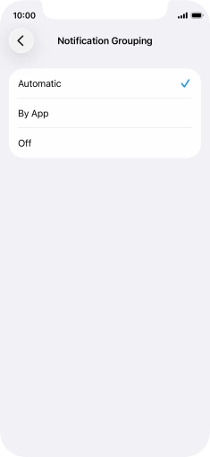 Press the required setting. Press the required setting.