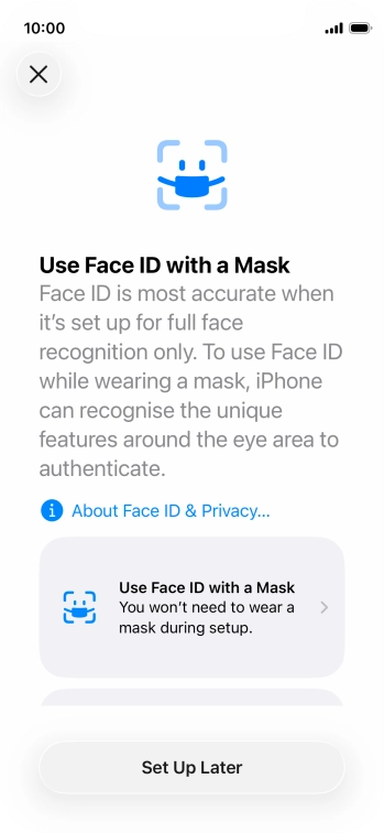 Press Set Up Later. Press Set Up Later.