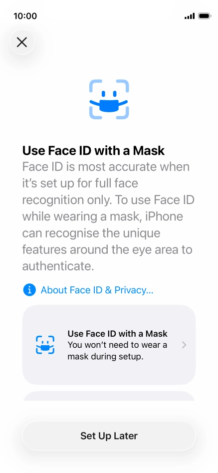 Press Set Up Later. Press Set Up Later.