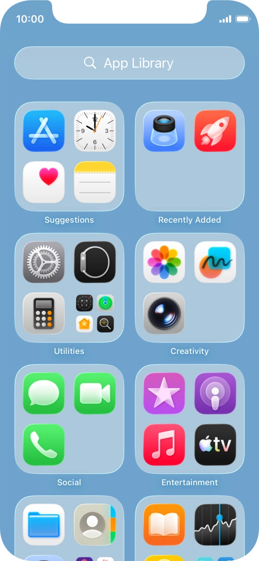 Press the required app. Press the required app.