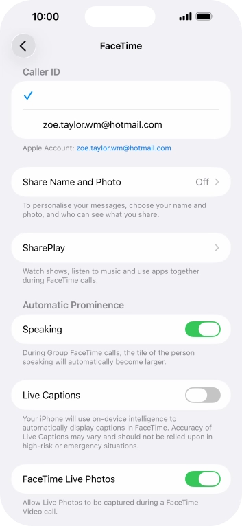 Press the required setting below Press the required setting below