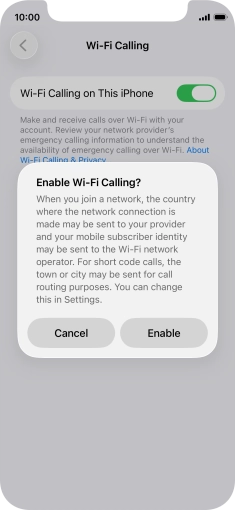 If you turn on the function, press Enable. If you turn on the function, press Enable.