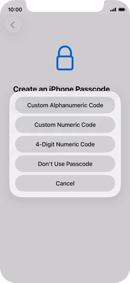 Follow the instructions on the screen to turn on use of phone lock code or press Don't Use Passcode. Follow the instructions on the screen to turn on use of phone lock code or press Don't Use Passcode.