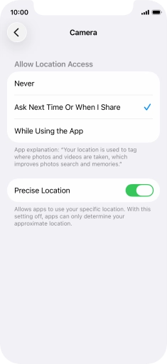 Press the required setting to turn the function on or off. Press the required setting to turn the function on or off.