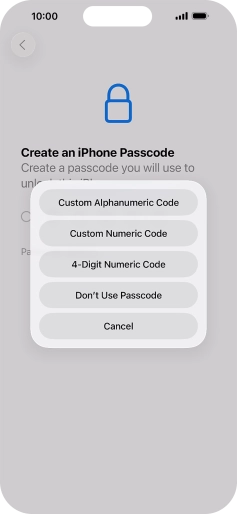 Follow the instructions on the screen to turn on use of phone lock code or press Don't Use Passcode. Follow the instructions on the screen to turn on use of phone lock code or press Don't Use Passcode.