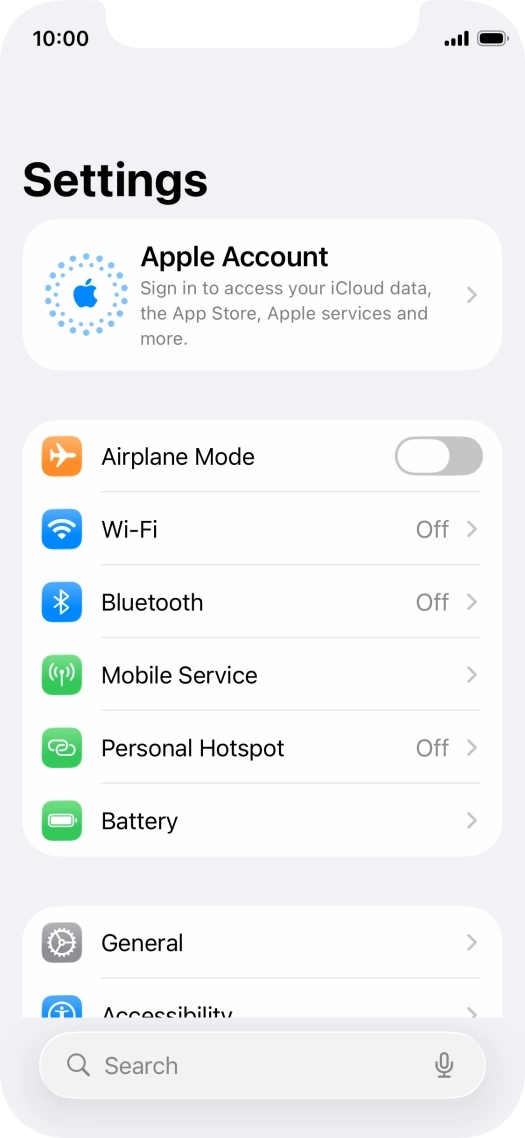 Press Apple Account. Press Apple Account.