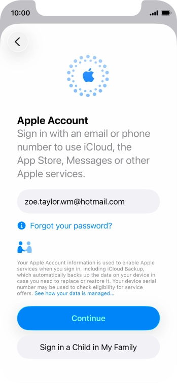 Press Continue. Press Continue.