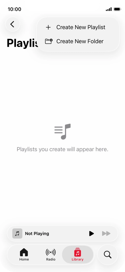 Press Create New Playlist. Press Create New Playlist.