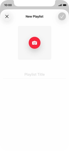 Press the text input field and key in a name for the playlist. Press the text input field and key in a name for the playlist.