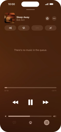 Press the shuffle icon to turn the function on or off. Press the shuffle icon to turn the function on or off.