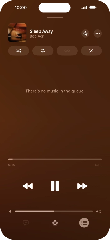 Press the shuffle icon to turn the function on or off. Press the shuffle icon to turn the function on or off.