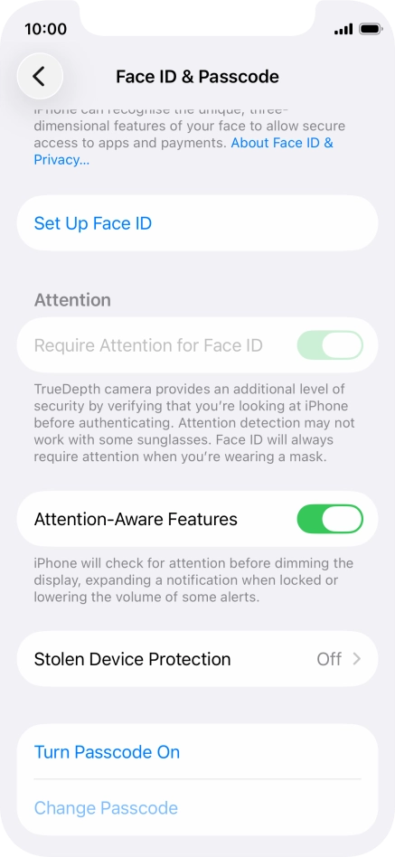 Press Set Up Face ID. Press Set Up Face ID.