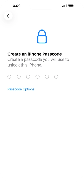 Press Passcode Options. Press Passcode Options.