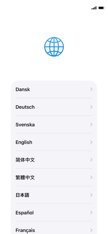 Press the required language. Press the required language.