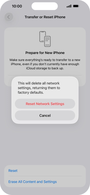 Press Reset Network Settings. Press Reset Network Settings.