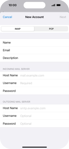 Press IMAP. Press IMAP.