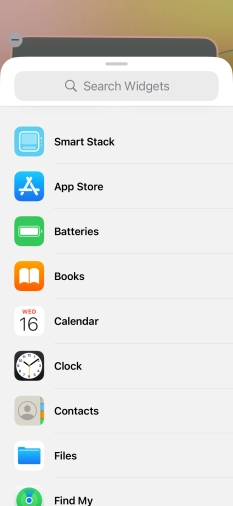 Press the required widget. Press the required widget.