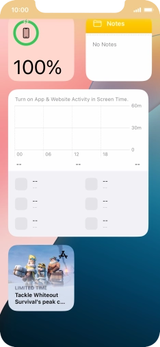 Press and hold the required widget until a pop-up menu is displayed. Press and hold the required widget until a pop-up menu is displayed.