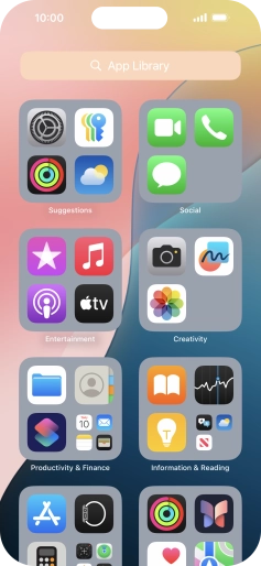 Press the required app. Press the required app.