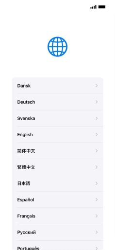 Press the required language. Press the required language.