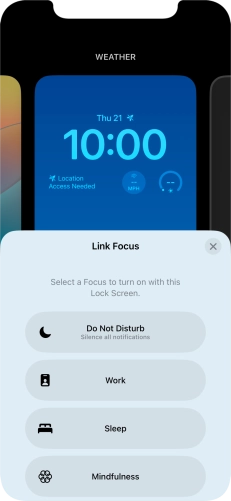 Press the required focus mode. Press the required focus mode.