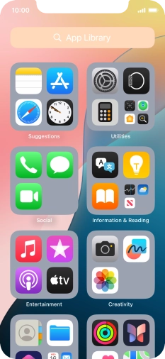 Press the required app. Press the required app.