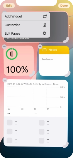 Press Add Widget. Press Add Widget.