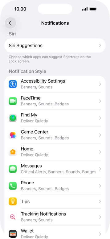 Press the required application. Press the required application.
