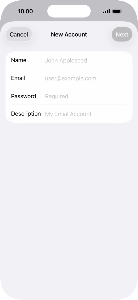 Press Name and key in the required sender name. Press Name and key in the required sender name.