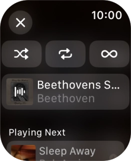 Press the shuffle icon to turn the function on or off. Press the shuffle icon to turn the function on or off.