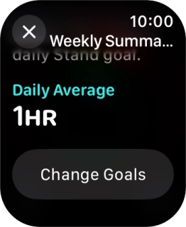 Follow the instructions on the screen to see an activity summary for the current week or to adjust the daily activity goal. Follow the instructions on the screen to see an activity summary for the current week or to adjust the daily activity goal.