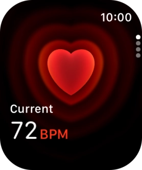 Your current heart rate is displayed below Current. Your current heart rate is displayed below Current.