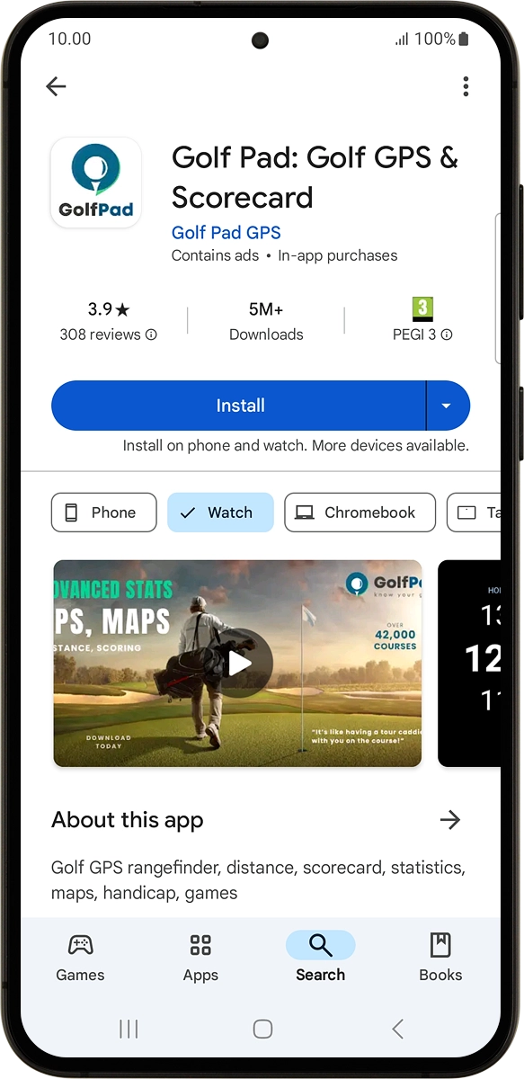 On your phone: Press Install and follow the instructions on the screen to install the app. On your phone: Press Install and follow the instructions on the screen to install the app.