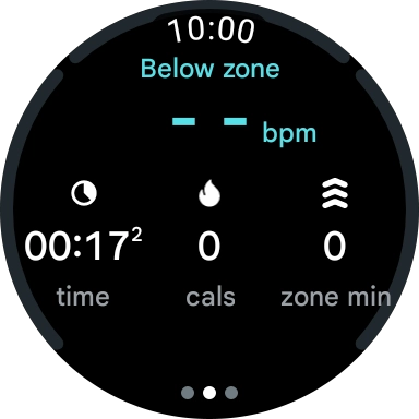 Press the screen to change between viewing various data for the ongoing activity. Press the screen to change between viewing various data for the ongoing activity.